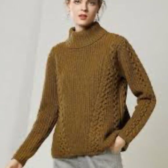 American Eagle Outfitters Sweaters - NWT American Eagle sweater turtleneck cowl thick knit Brown M